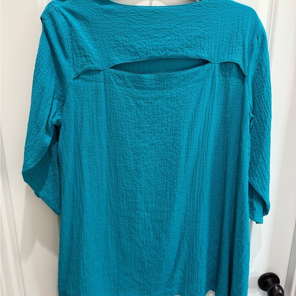 Ali Miles Turquoise Long Sleeve Top - Picture 2 of 4